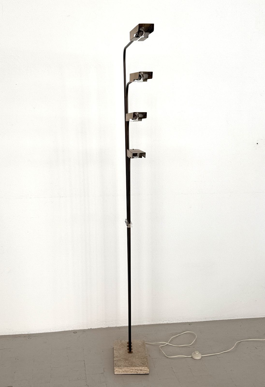 Italian Travertine And Brass Floor Lamp By Goffredo Reggiani, 1960s photo vintage