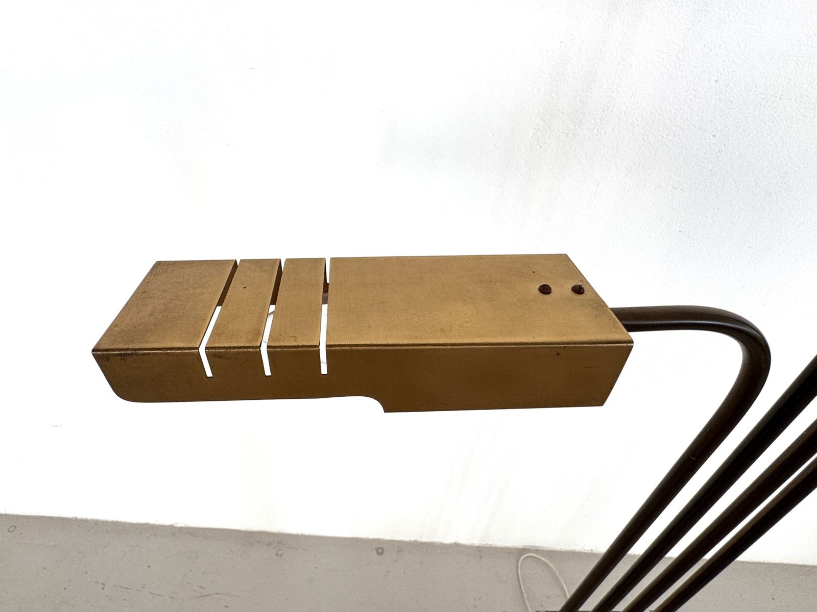 photo vintage Italian Travertine And Brass Floor Lamp By Goffredo Reggiani, 1960s