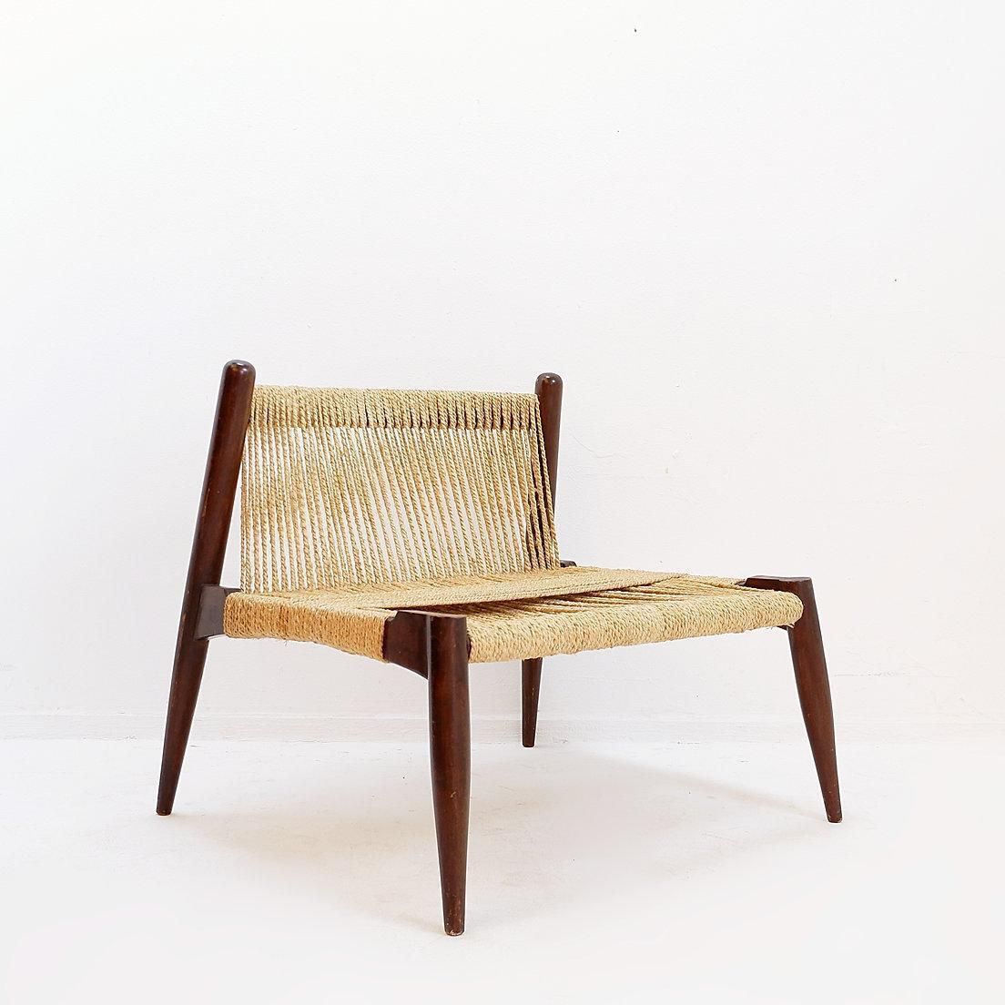 photo buy Pair Of Jute Rope Weave And Solid Wood Lounge Chairs