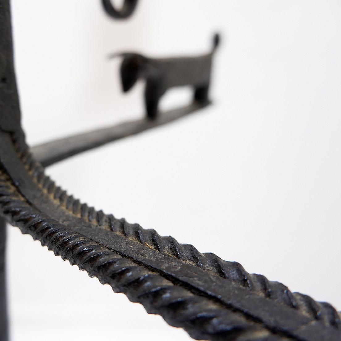 966.0 Wrought Iron Candle Holder In The "Atelier De Marolles" Style   France 20th photo