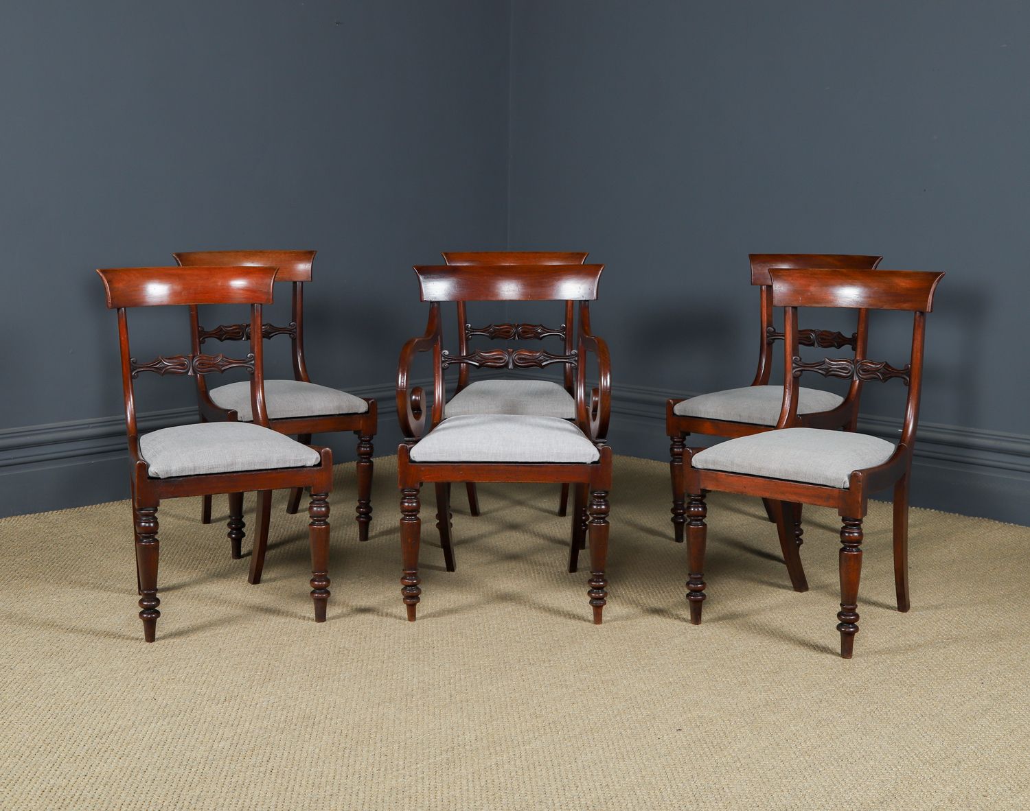 English Georgian Set Of Six Mahogany Dining Chairs (Circa 1825) photo for sale