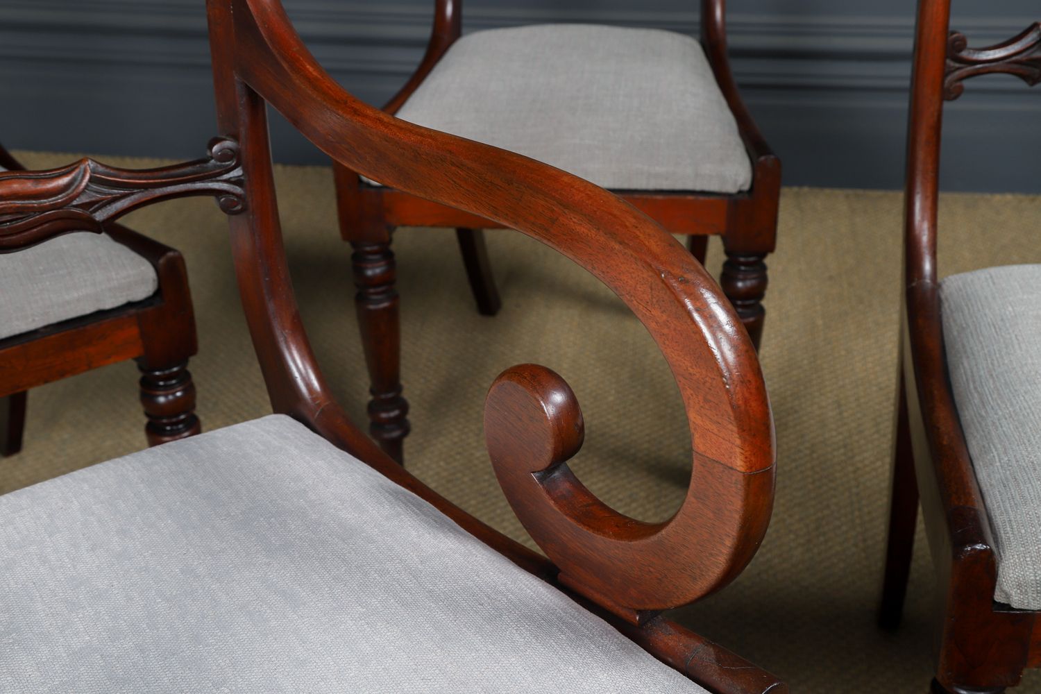 1895.0 English Georgian Set Of Six Mahogany Dining Chairs (Circa 1825) photo