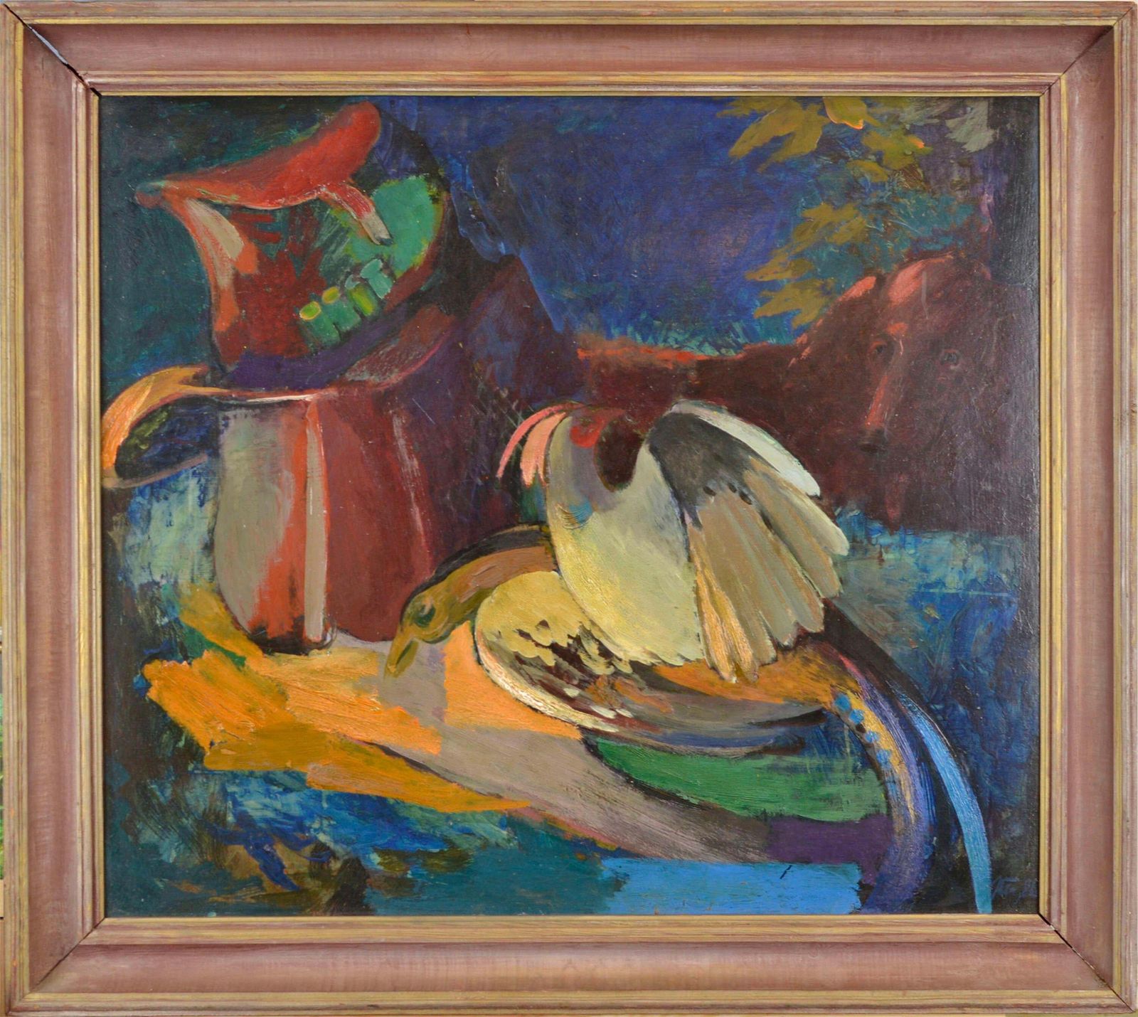 Lia Bumanehunstmans' Still Life. Oil On Cardboard. 75x85 Cm. Signed1986 photo furniture