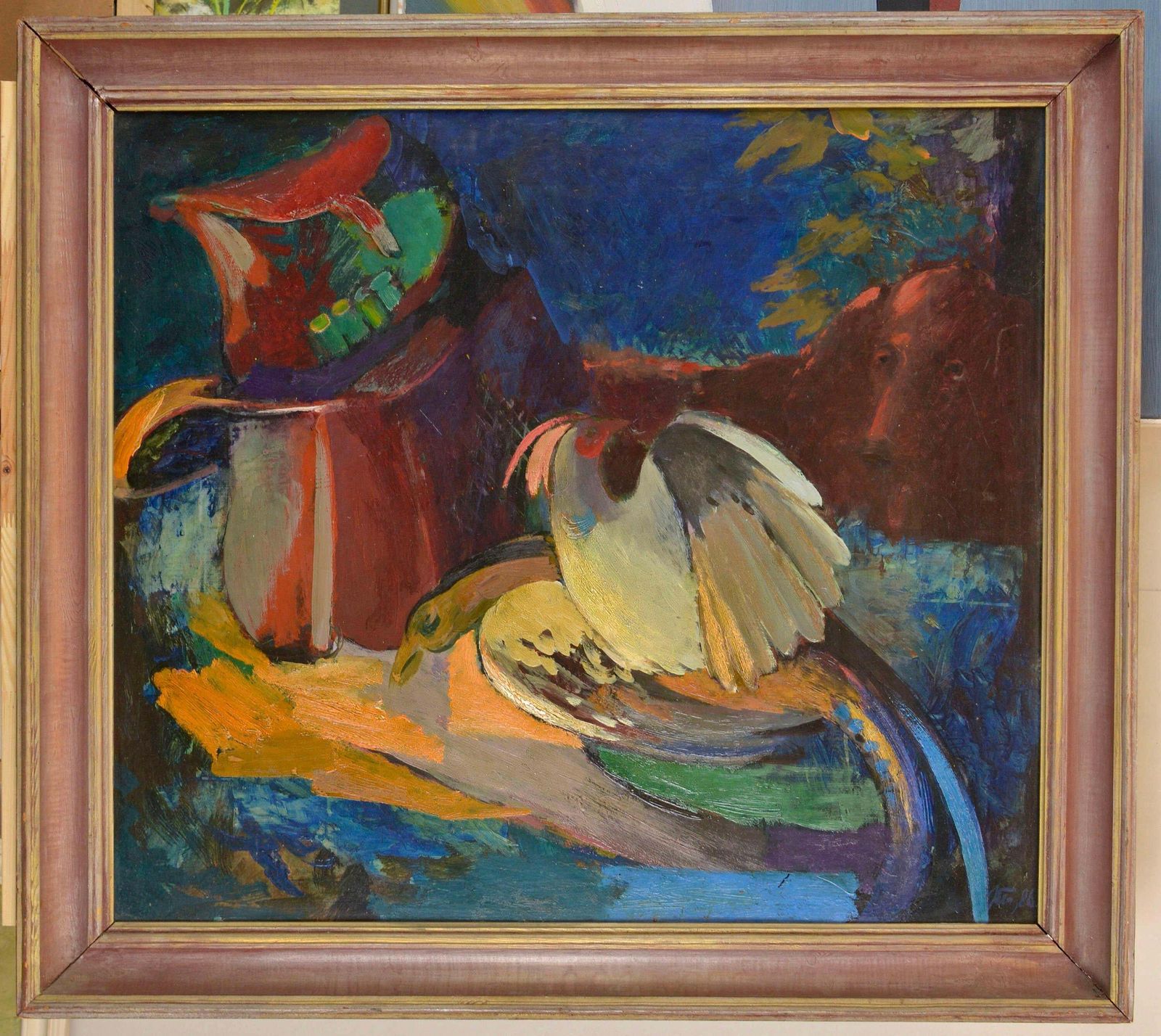 Lia Bumanehunstmans' Still Life. Oil On Cardboard. 75x85 Cm. Signed1986 photo for sale
