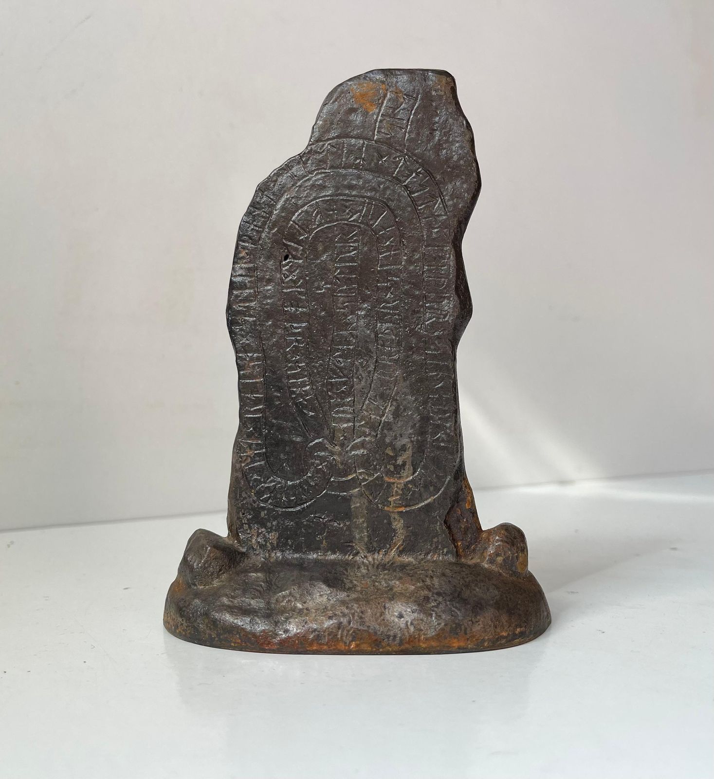 Antique Runestone Desk Ornament   Paperweight In Cast Iron, 1894 photo for sale