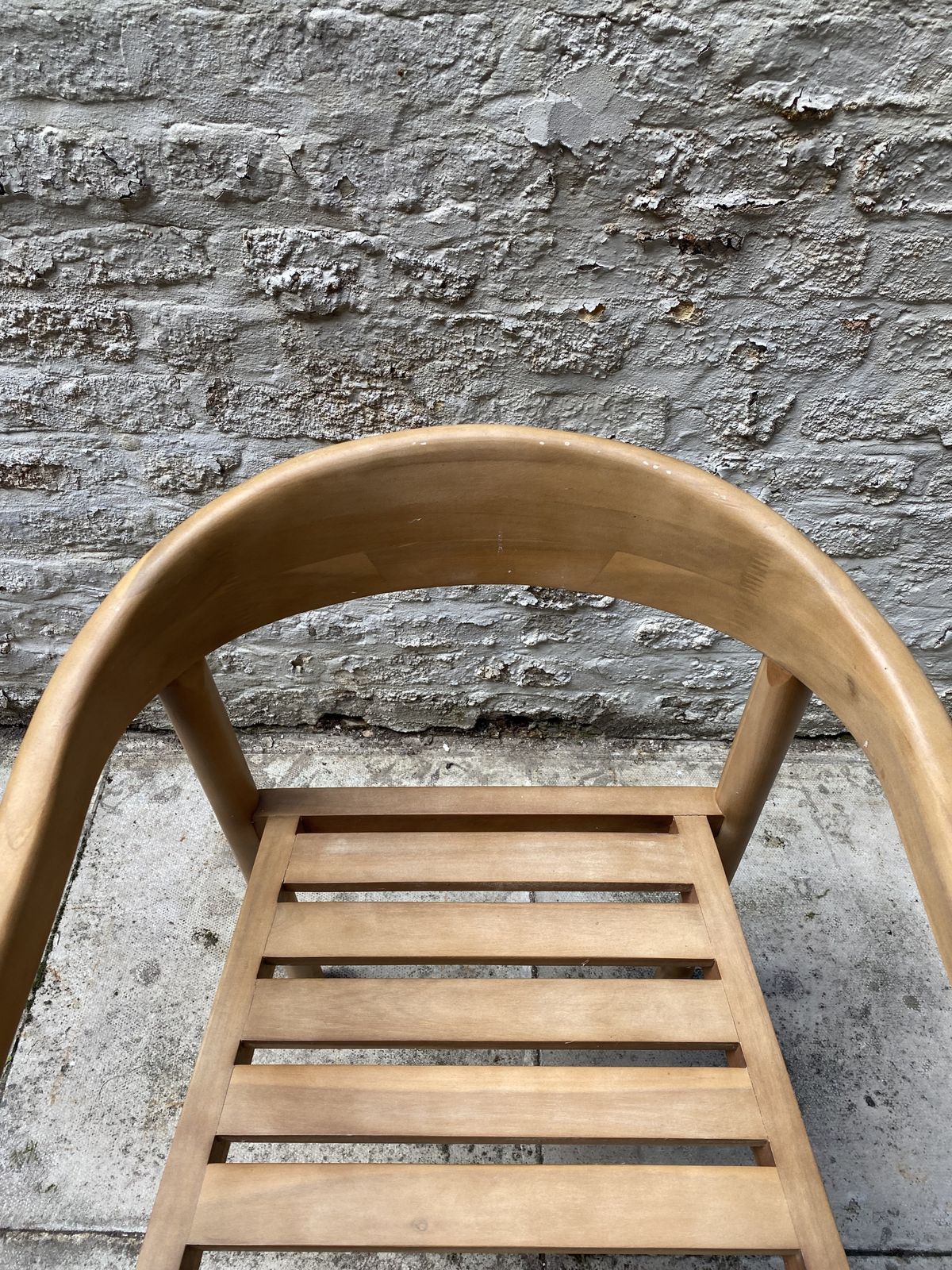 1 X Cox & Cox Wooden Deck Garden Patio Chair Curved Outdoor Dining Rrp £250 photo 150.0