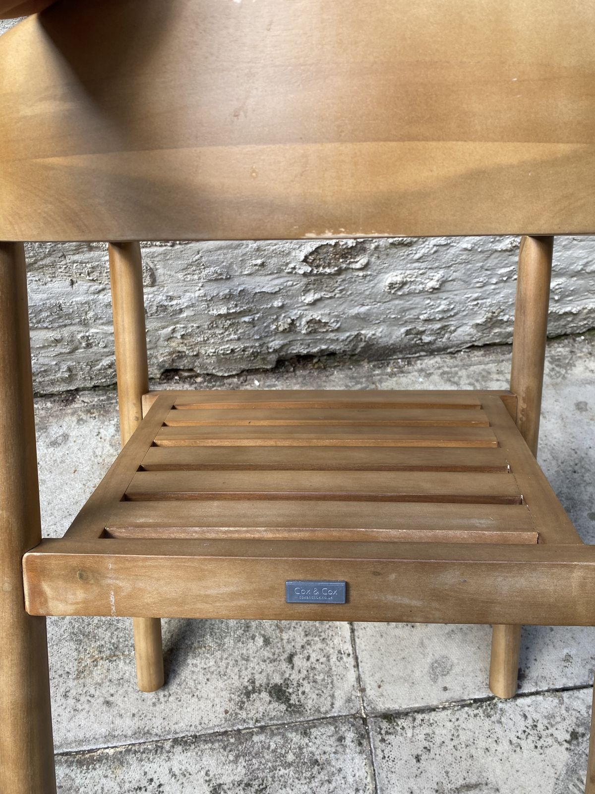 Garden Furniture 1 X Cox & Cox Wooden Deck Garden Patio Chair Curved Outdoor Dining Rrp £250 photo