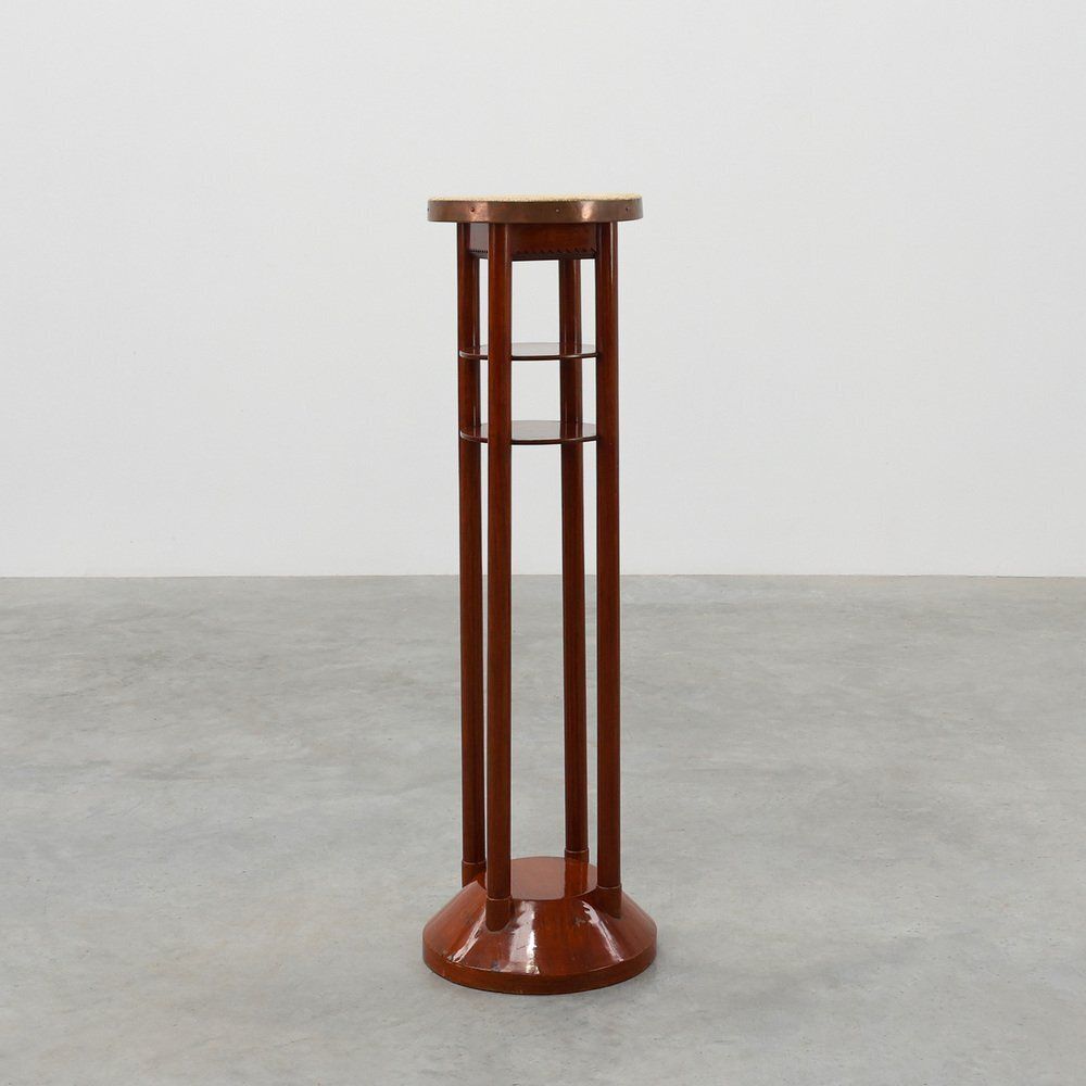 Vienna Secession Pedestal In Wood And Copper, Austria, 1910s