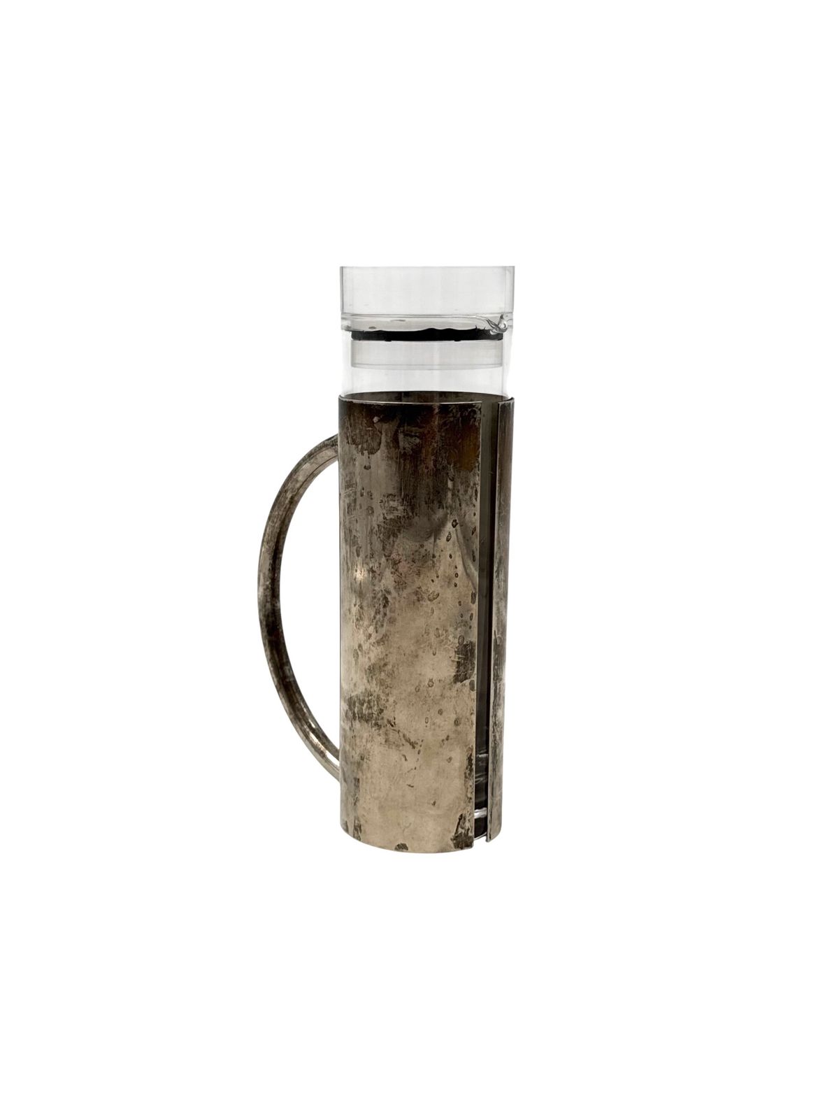 photo for sale Modern Silverplated And Glass Cruet Mod. Oilvine, Lino Sabattini Italy 1970s