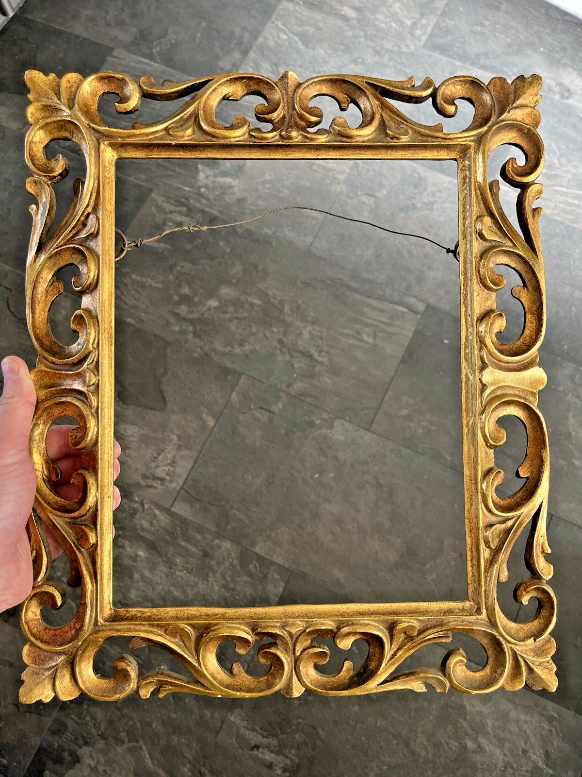 photo vinterior Superb Italian Ornate Giltwood Rococo Frame For Antique Picture Painting Mirror