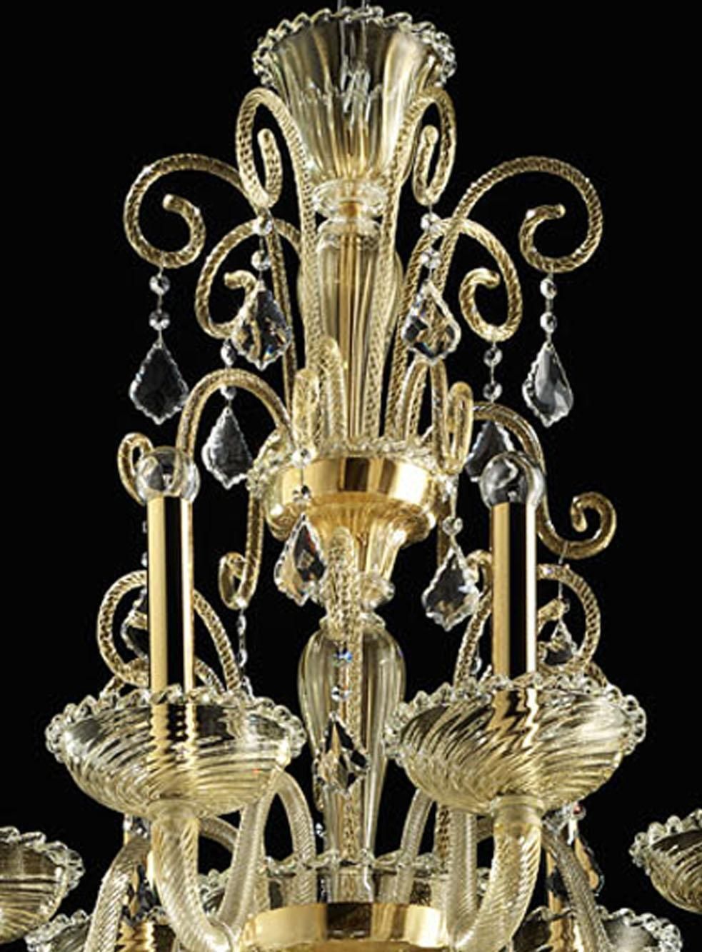 Imperial Gold "Curls" Murano Glass Venetian Chandelier photo buy