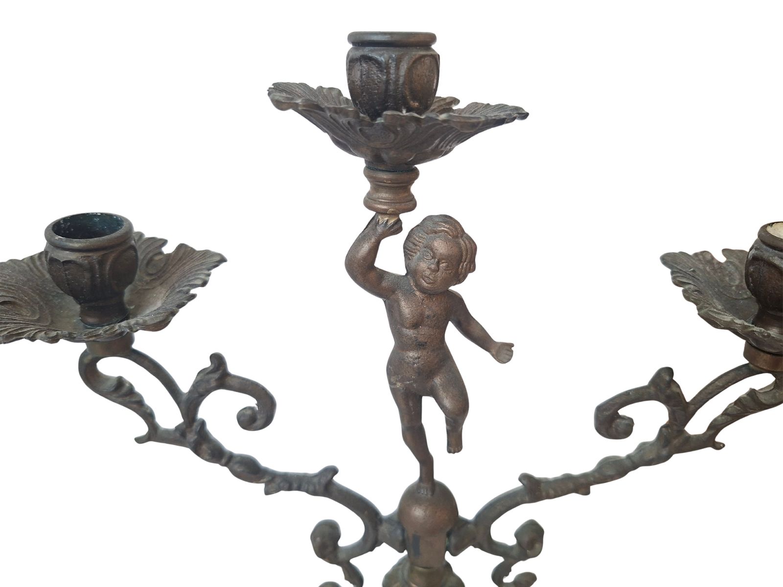 Coppia Di Candelabri Antichi In Bronzo Massiccio – Fine '800 – Stile Luigi XV photo buy