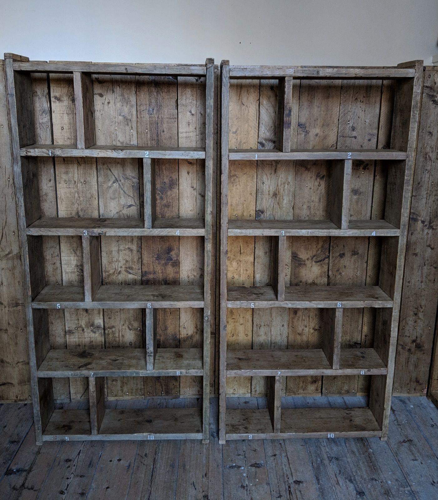 812.0 Made To Measure Reclaimed Wood Bookcases & Tall Units Solid Heavy Duty Worn Old Character Painted photo