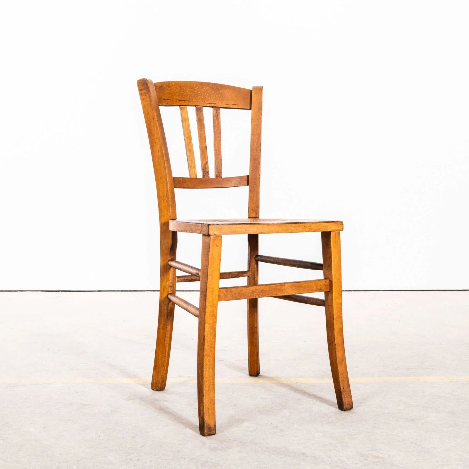 1950’s French Farmhouse Patterned Seat Dark Oak Dining Chairs – Set Of Four photo furniture
