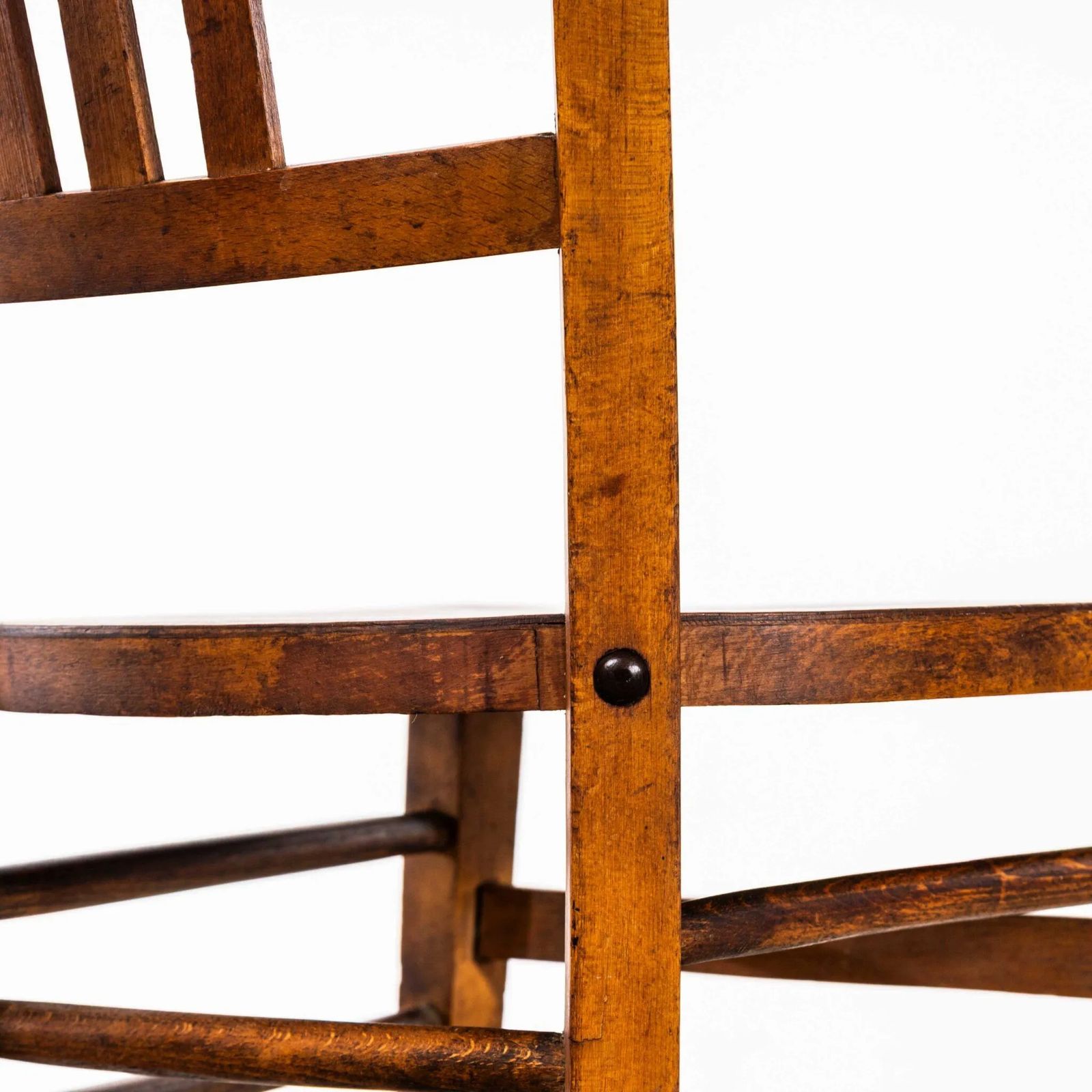 1950’s French Farmhouse Patterned Seat Dark Oak Dining Chairs – Set Of Four photo vinterior