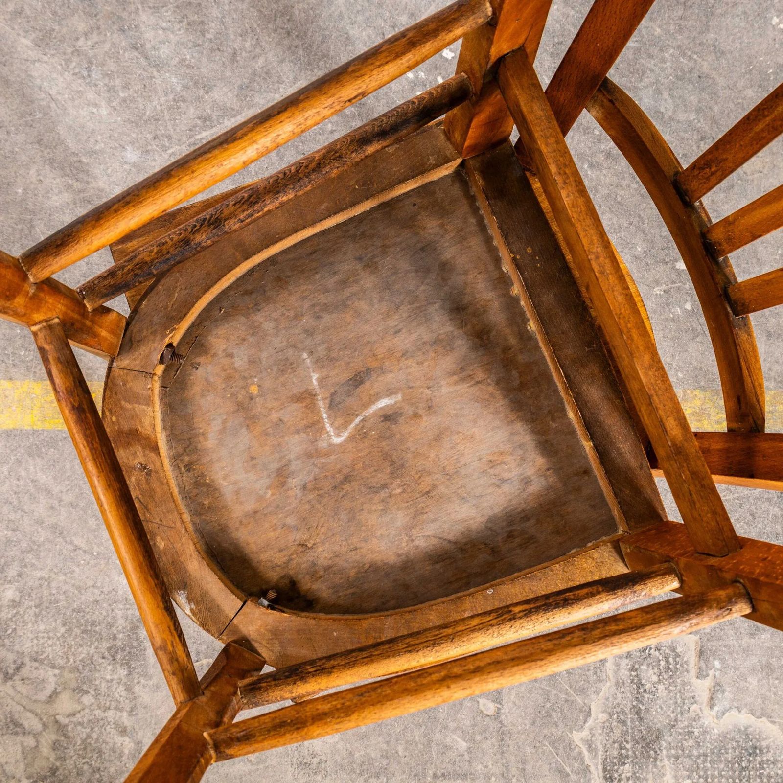 photo furniture 1950’s French Farmhouse Patterned Seat Dark Oak Dining Chairs – Set Of Four
