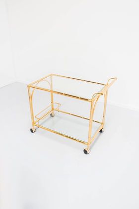 Hollywood Regency Style Bar Cart With Rope Details photo Furniture