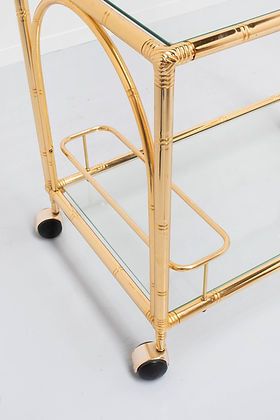 Hollywood Regency Style Bar Cart With Rope Details photo buy