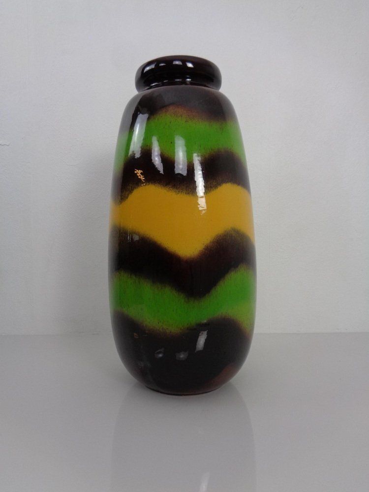 Large Pop Art Model 284 47 Vase In Glazed Ceramic From Scheurich, Germany, 1970s