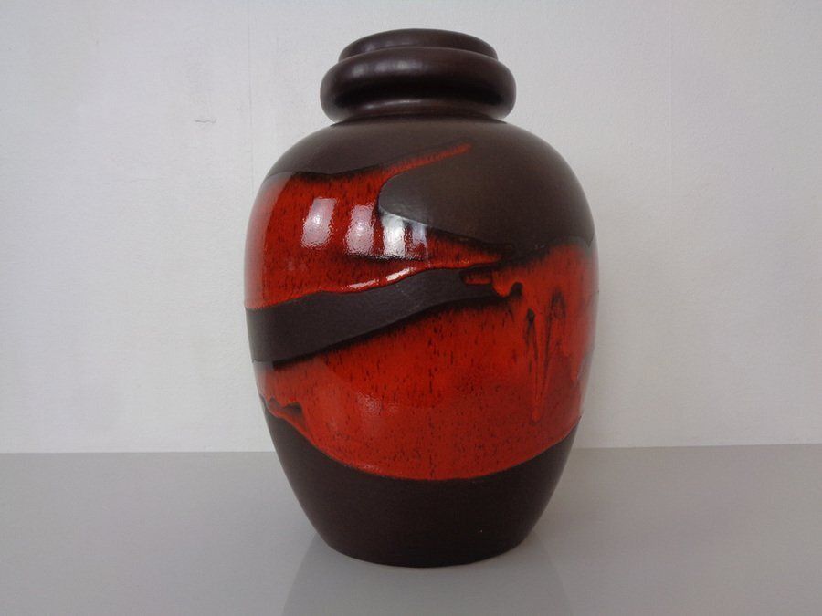 Large Pop Art Model 286 42 Vase In Glazed Lava Ceramic From Scheurich, Germany, 1970s photo buy