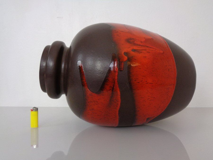 photo vinterior Large Pop Art Model 286 42 Vase In Glazed Lava Ceramic From Scheurich, Germany, 1970s