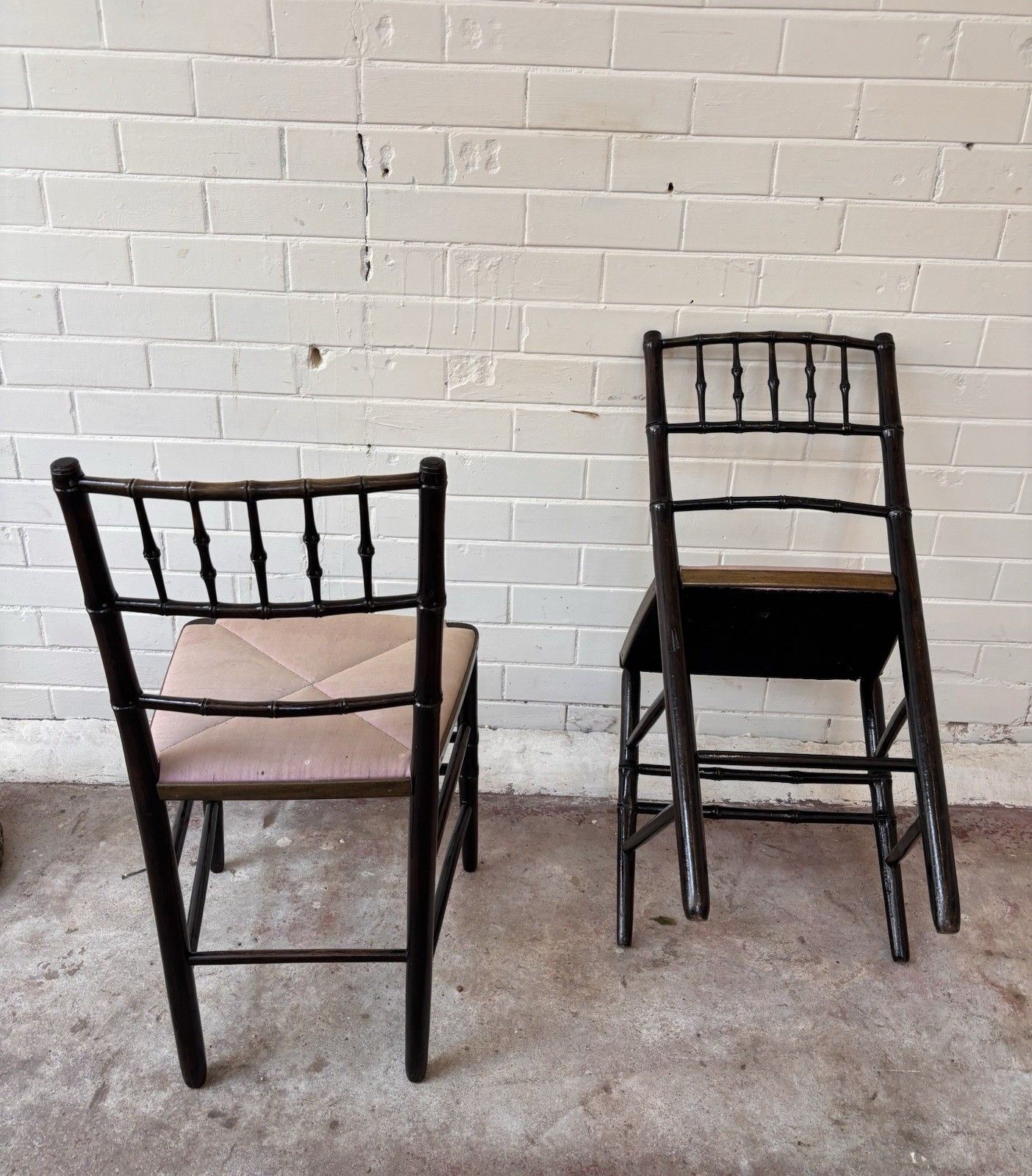 A Good Pair Of Very Attractive Faux Bamboo Chairs. photo Furniture