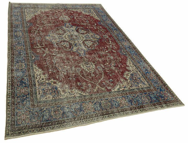 Handgemaakte beige Turkse vintage vloerkleed 303 cm x 203 cm photo furniture