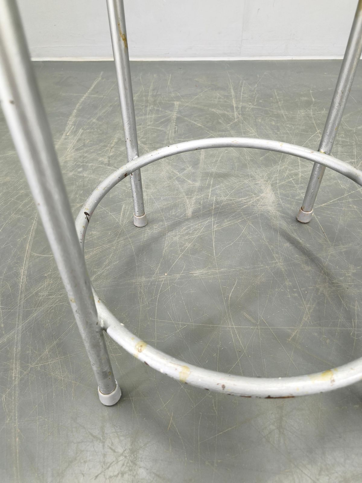 1950s German Industrial Stool With Plywood Seat photo buy
