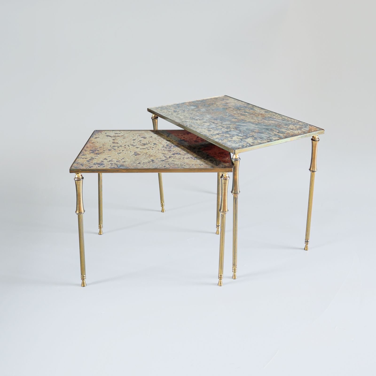 430.0 Eglomise Glass Nesting Tables In Neoclassical Style, Belgium, 1960s. photo