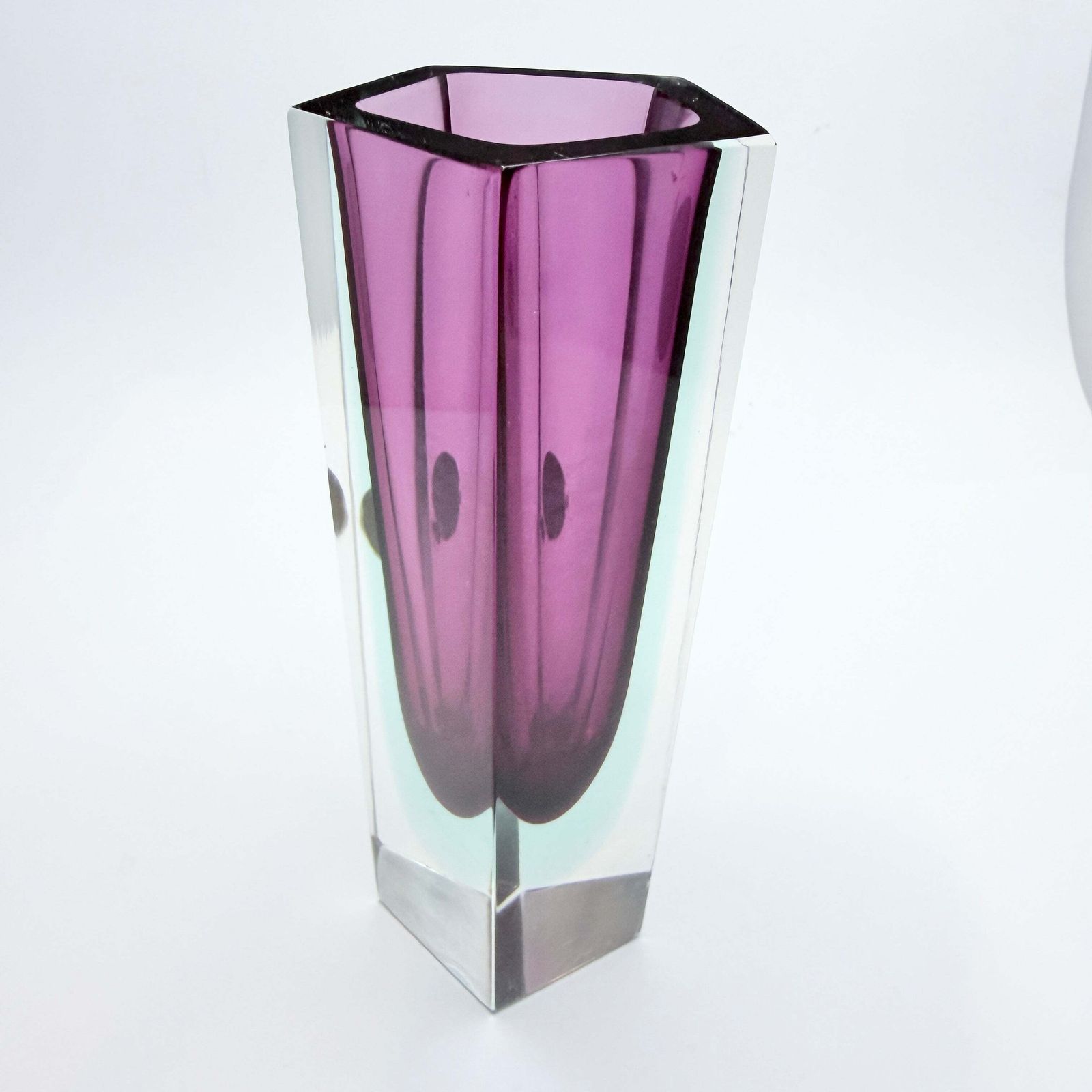 Attr. Flavio Poli, Murano Italy Ca 1950s. Vintage Sommerso Glass Vase. photo for sale