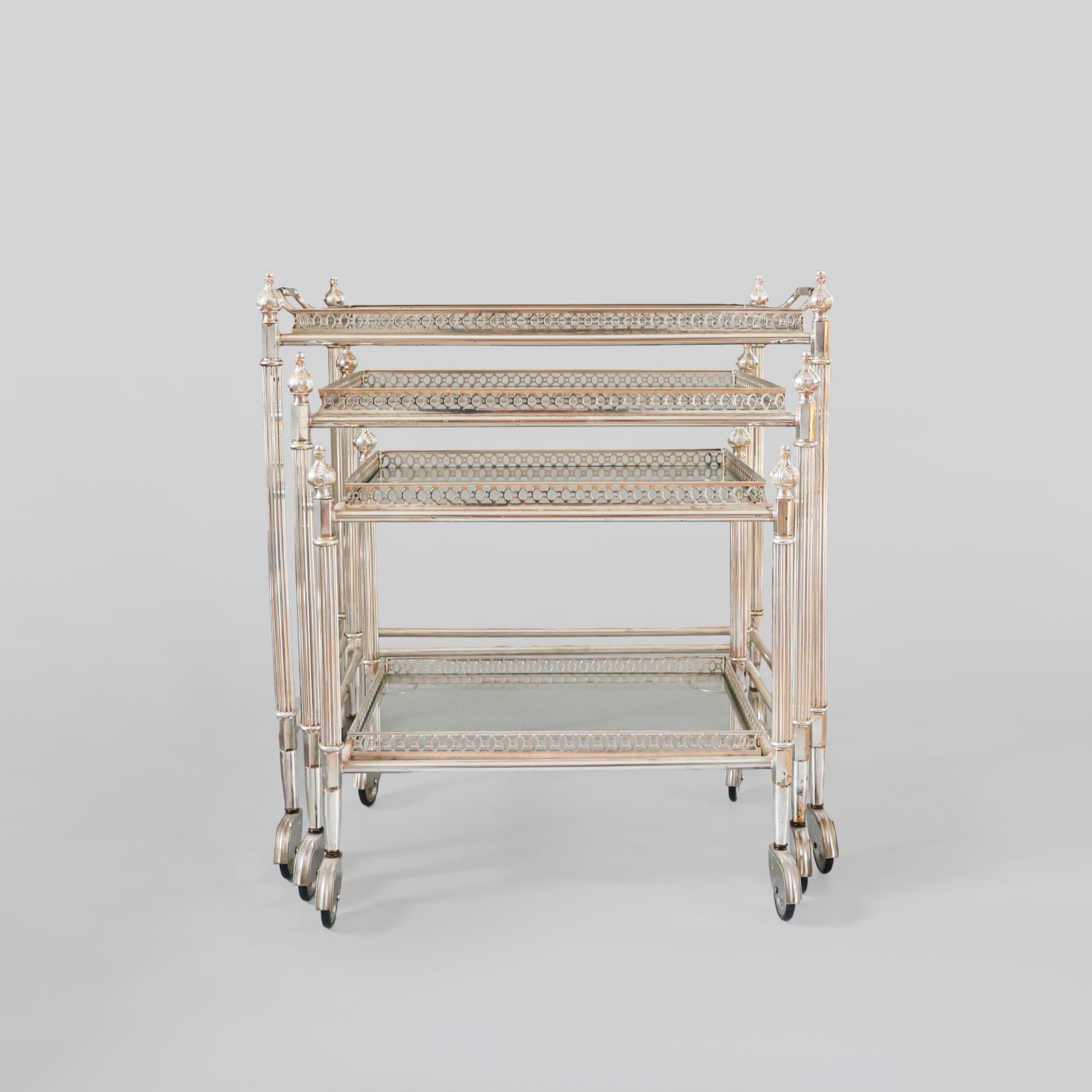 French Neoclassical Style Nest Of Bar Carts, 1960s. photo 812.0