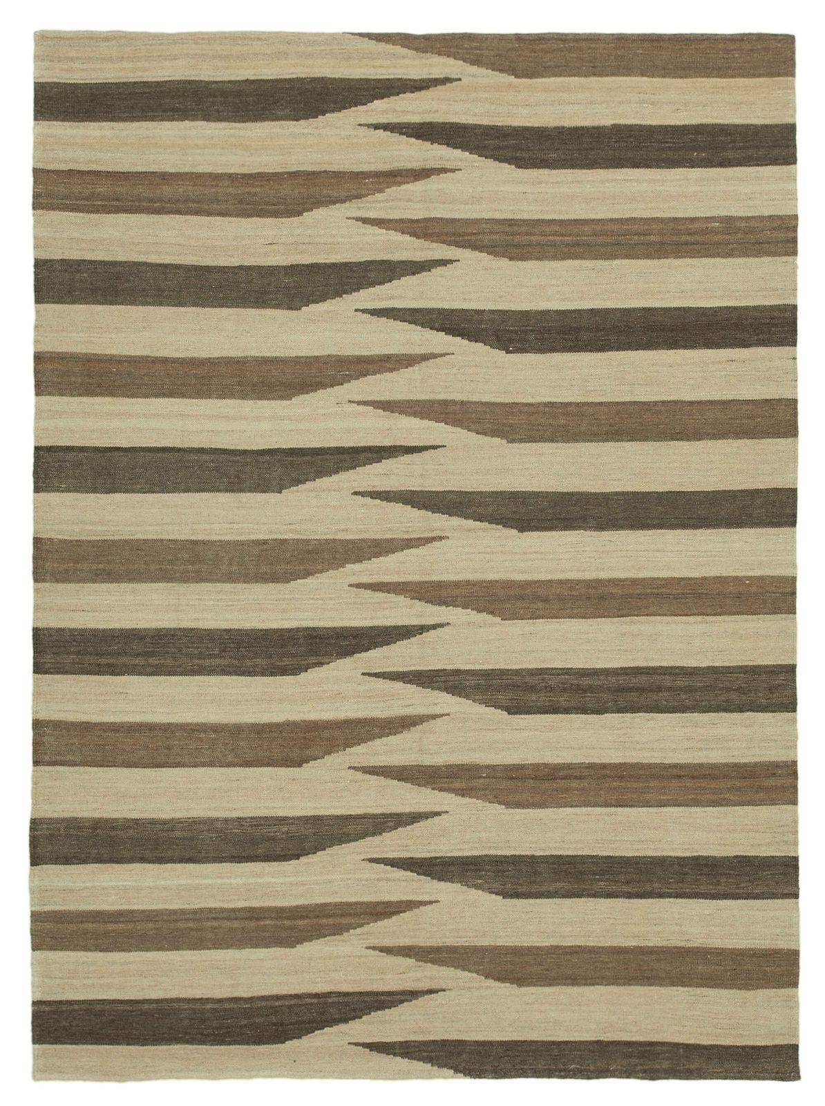 Tapis kilim contemporain beige 6x8   30105