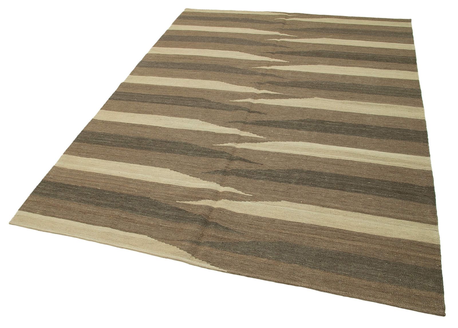 Tapis Kilim contemporain brun 6x8   30103 photo for sale