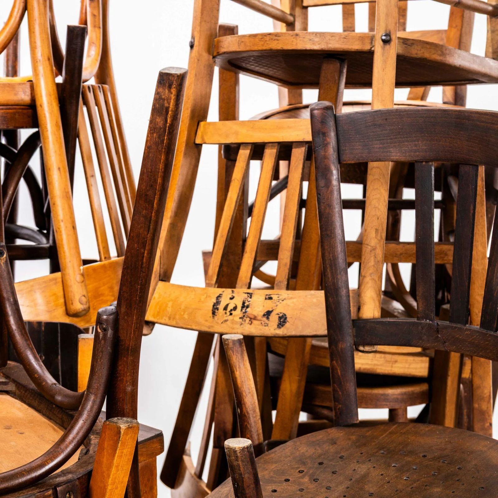 1950’s Harlequin Mixed Standard Pub Dining Chairs – Set Of Thirty photo Furniture