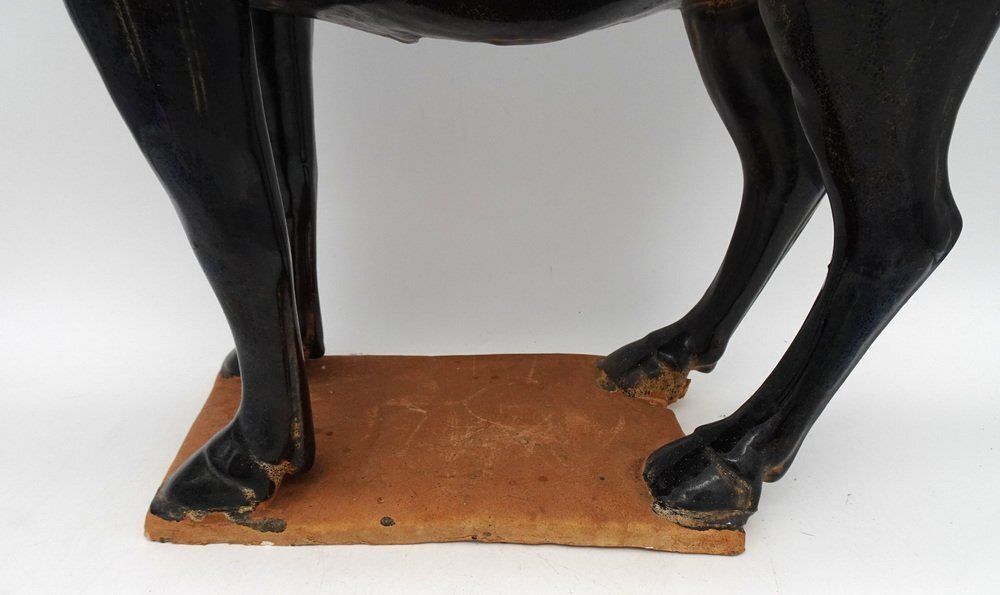 Art Large Chinese Terracotta Ceramic Tang Horse, 1970s photo