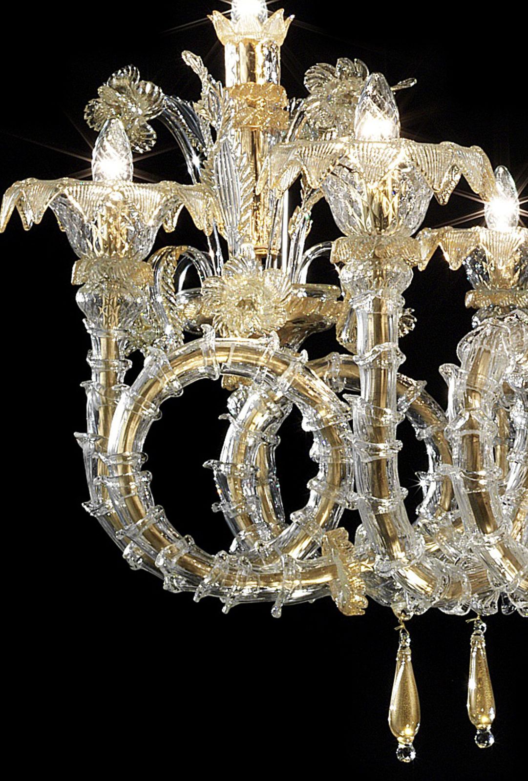 Imperial Venetian "Cà Rezzonico" Gold Murano Glass Luxury Chandlier photo 36667.0