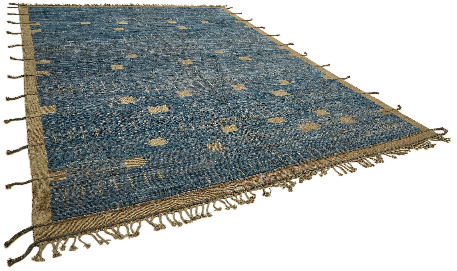 9x12 Blue Modern Tribal Rug photo furniture