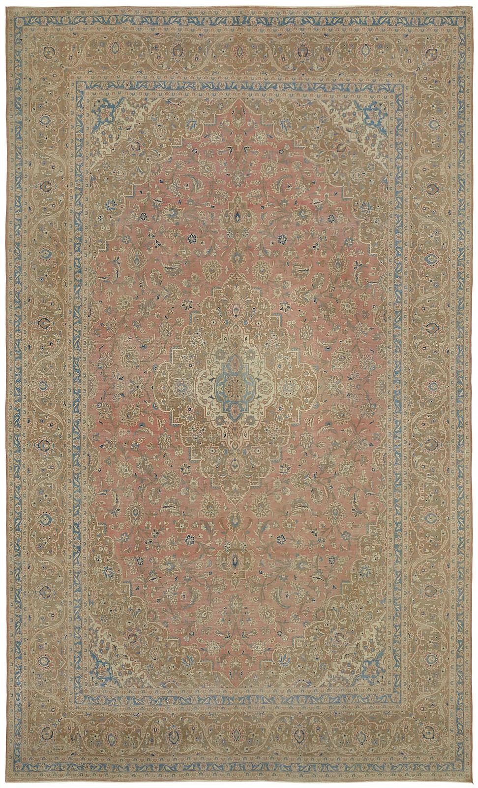 Grand tapis vintage beige 10x16