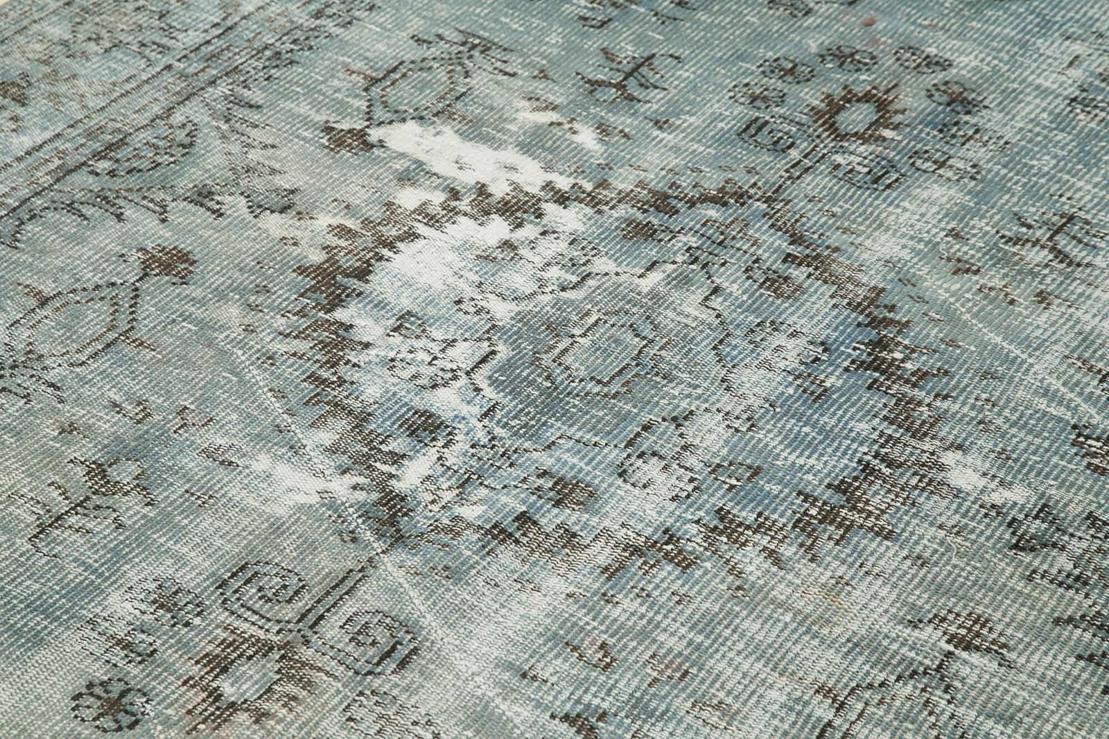 Tapis bleu overdyed 5x8, XVIe siècle photo 405.0