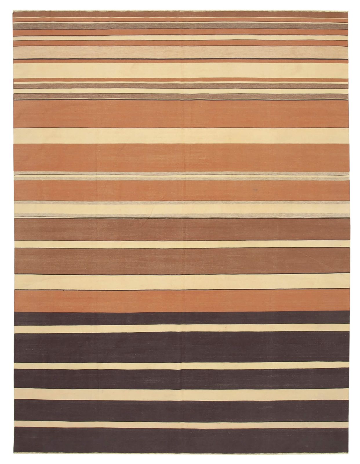Tapis Dhurrie brun 9x12