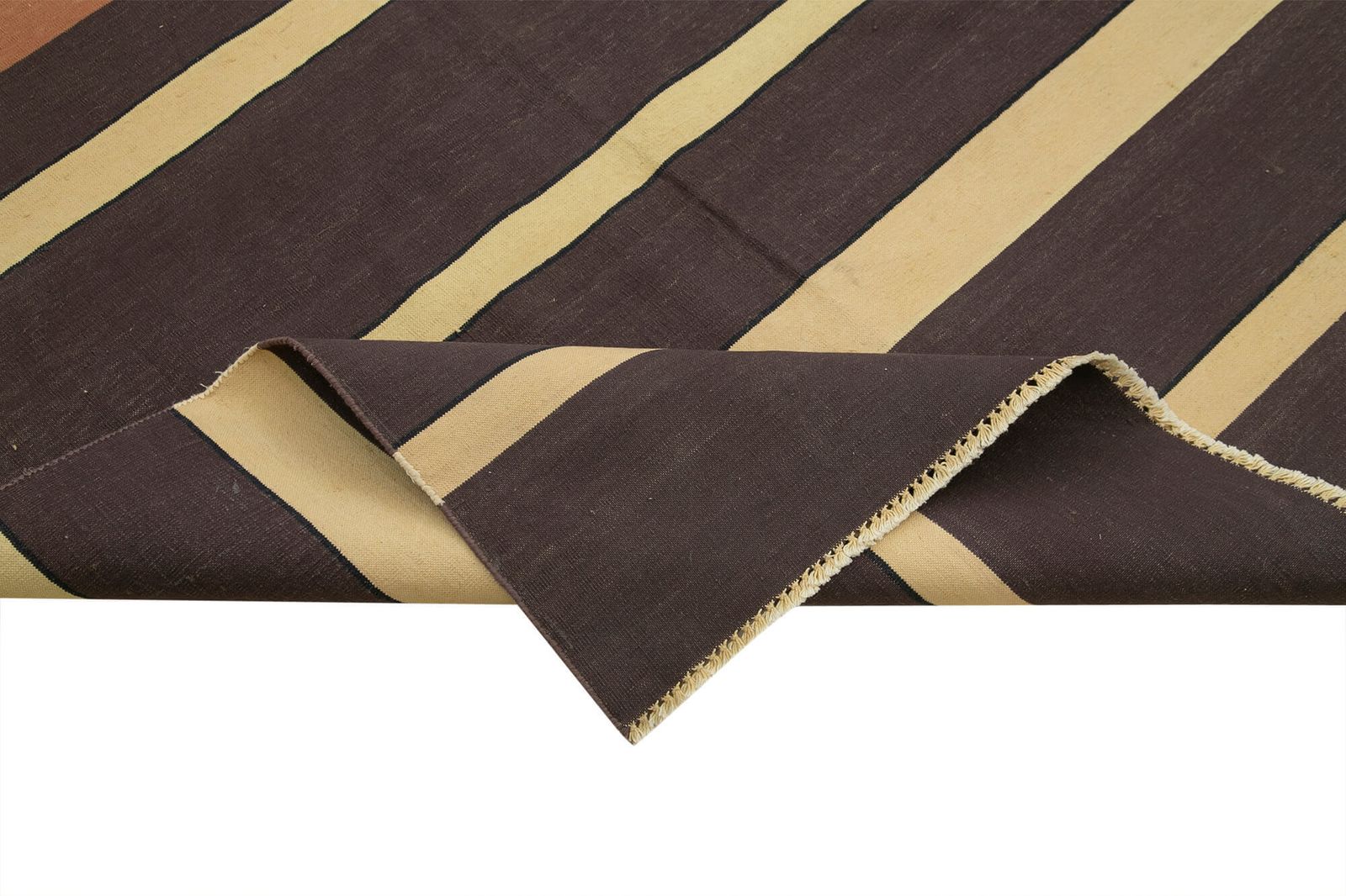 Tapis Dhurrie brun 9x12 photo vinterior