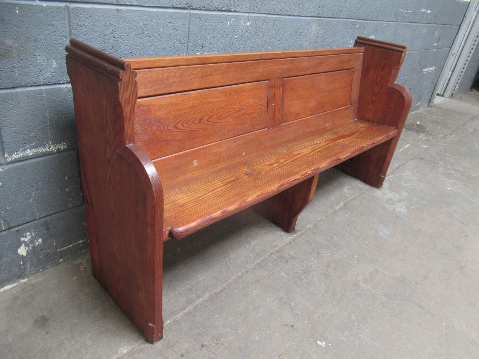 A   Victorian    1880s   Pitch Pine Pew Bench Seat