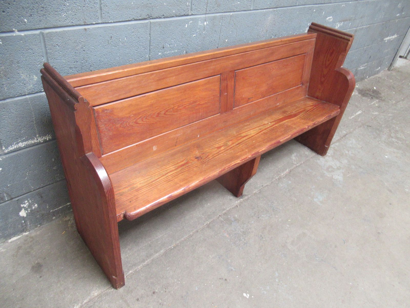 photo furniture A   Victorian    1880s   Pitch Pine Pew Bench Seat