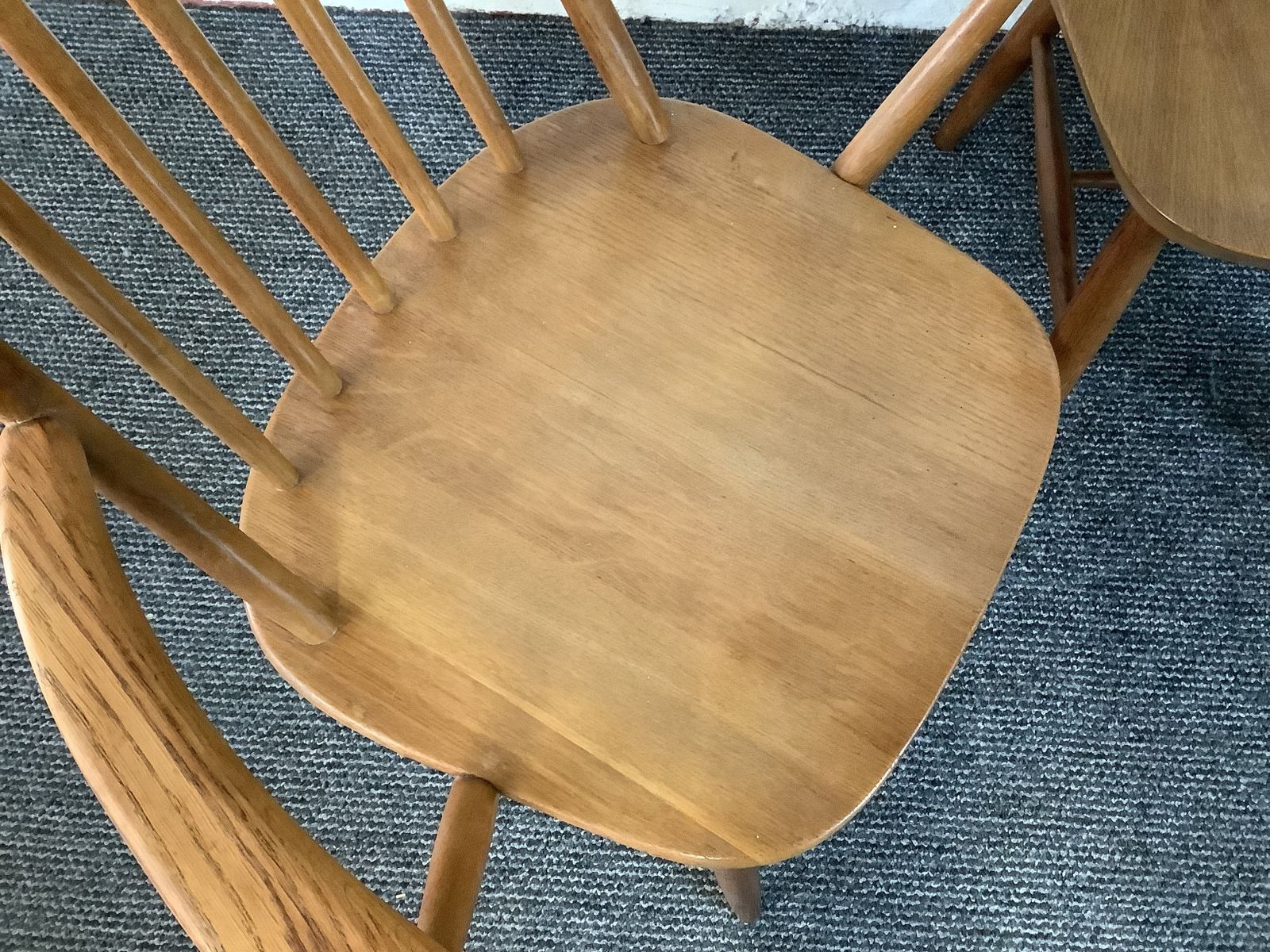 Set Of Ercol Style Quaker Back Dining Chairs. photo buy
