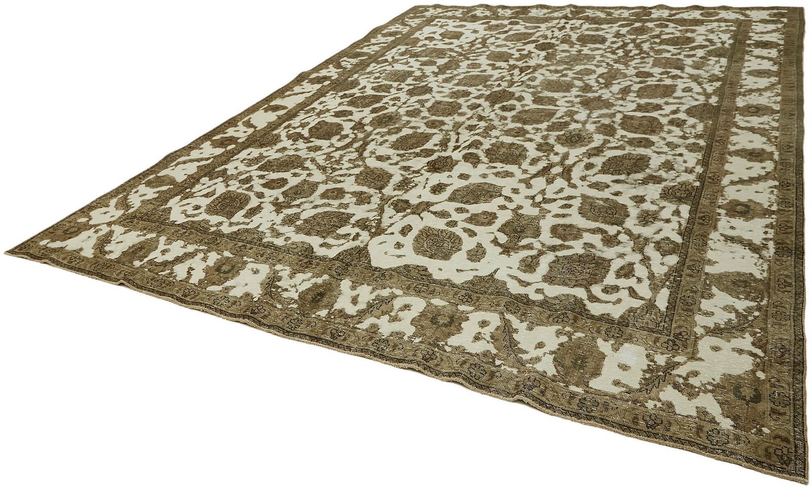 Tapis vintage grand format beige, 9x13 photo for sale