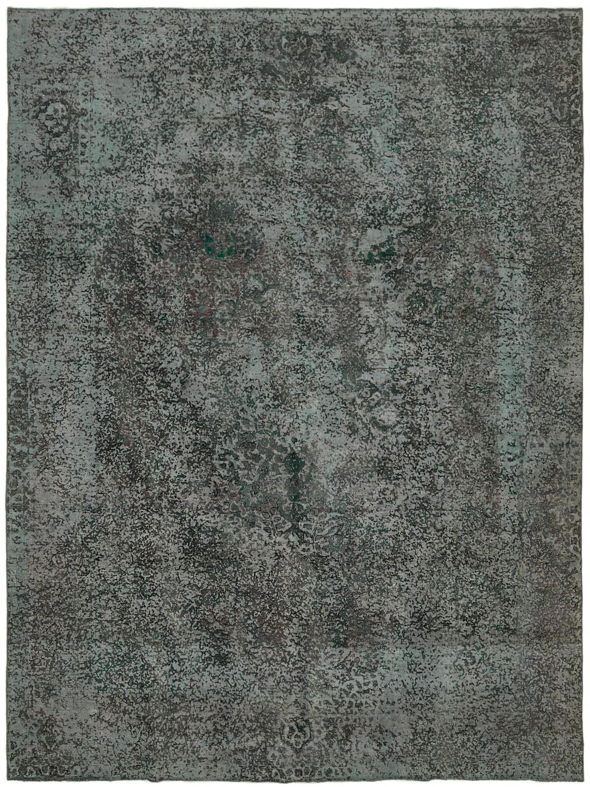 Grand tapis vintage overdyed gris, 10x13