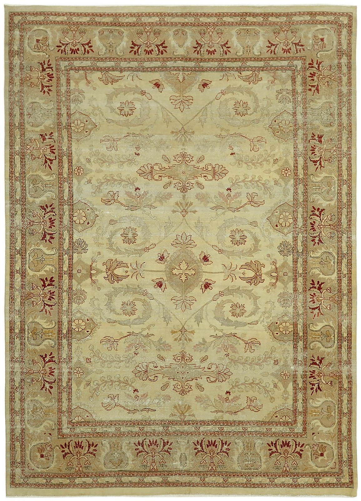 Tapis vintage grand format beige, 270 x 365 cm