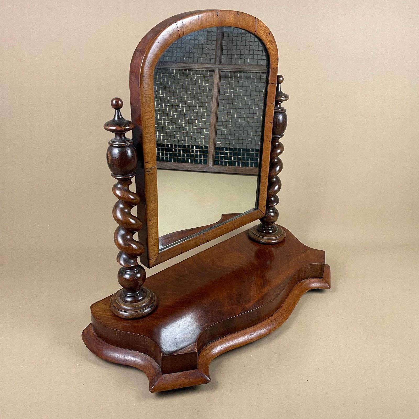 Antique Vanity Mirror Wood Barley Twist Tabletop Swivel Vintage Dressing Table Mirror Victorian Bedroom Dressing Room Decor