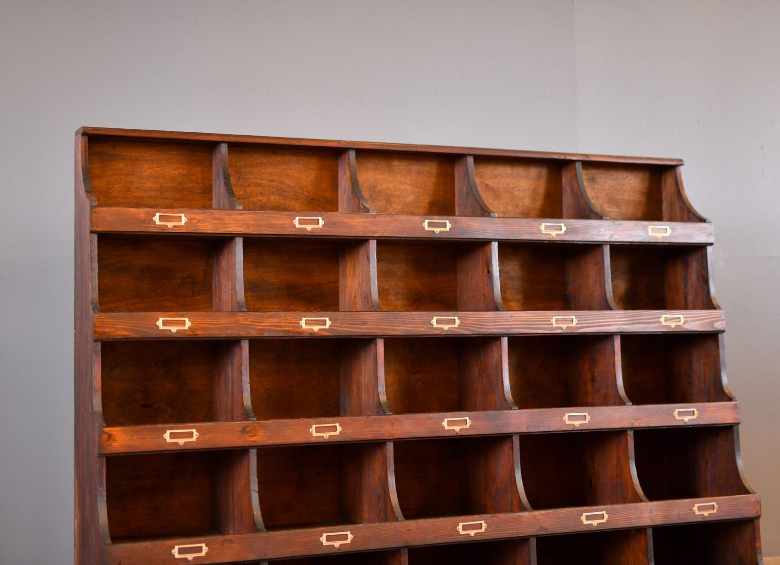Early 20th Century Ironmongers Pigeon Hole Shelves photo for sale