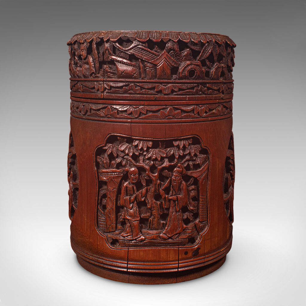 Antique Handmade Spice Pot, Oriental, Carved Bamboo, Treen, Kitchen, Art Deco Antique Handmade Spice Pot, Oriental, Carved Bamboo, Treen, Kitchen, Ar photo Furniture